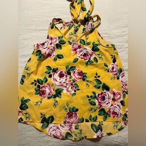 Gibson yellow floral tie neck tank